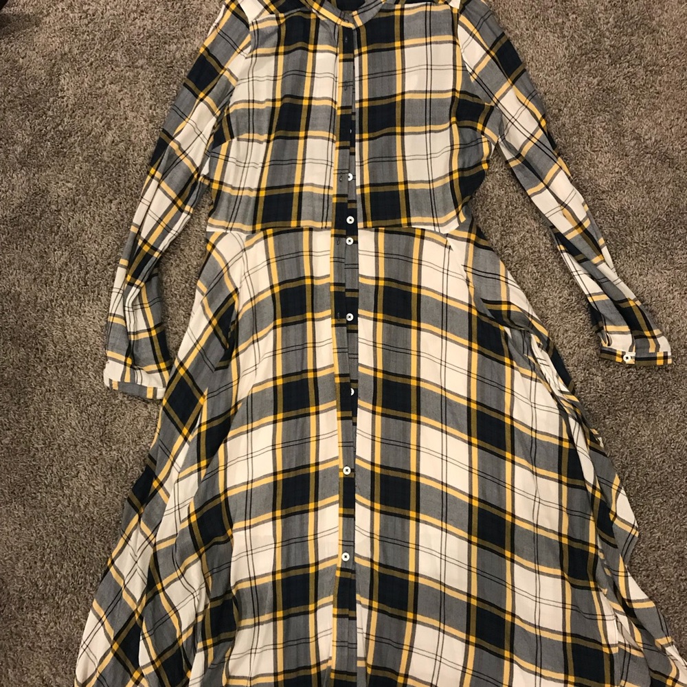 Asos Midi button down plaid dress